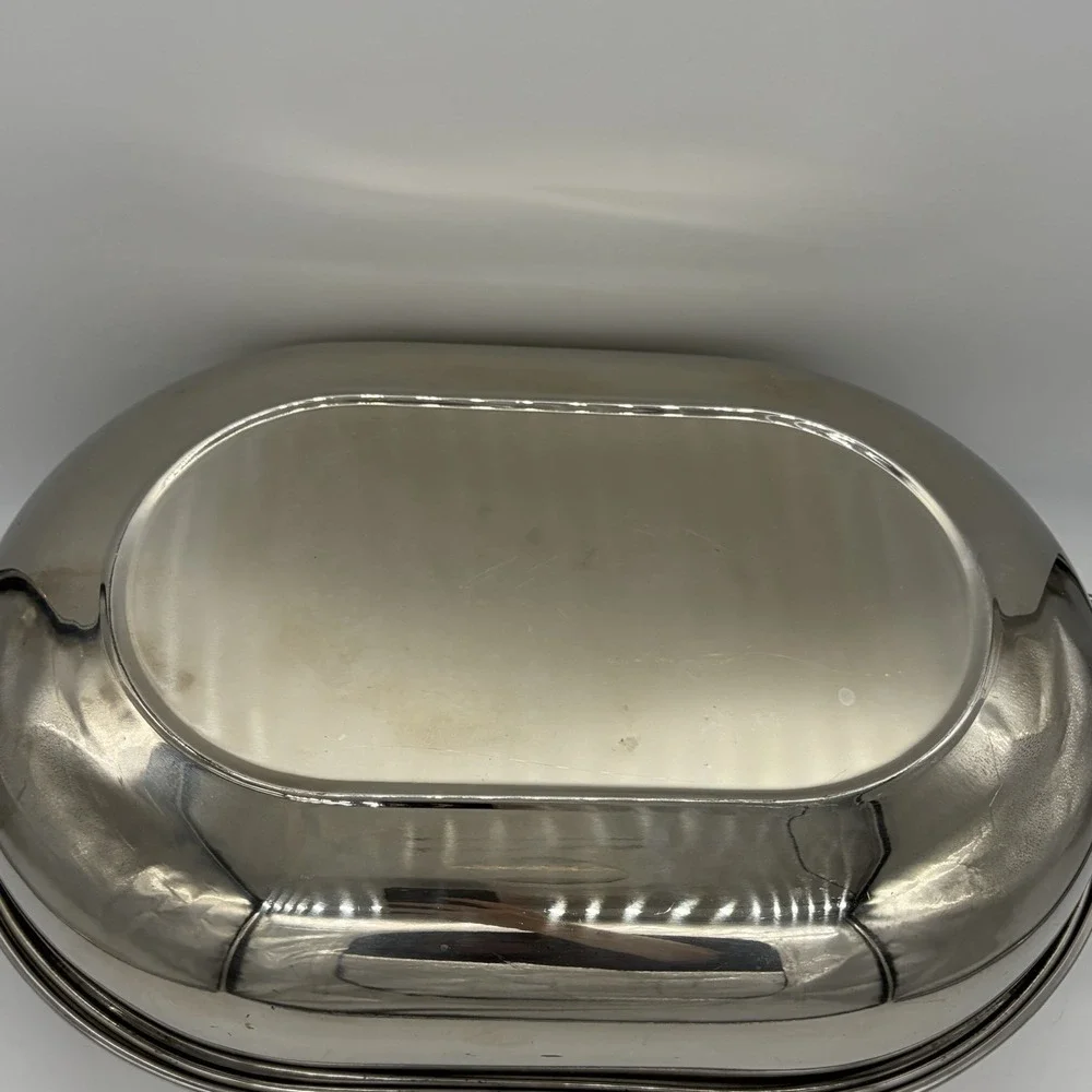 Vintage Revere Ware Roaster Pan #2504 w/ Rack Stainless Steel Korea 3-Piece